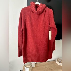 Goodthreads Women's Rust Boucle Turtleneck Sweater Dress/Tunic